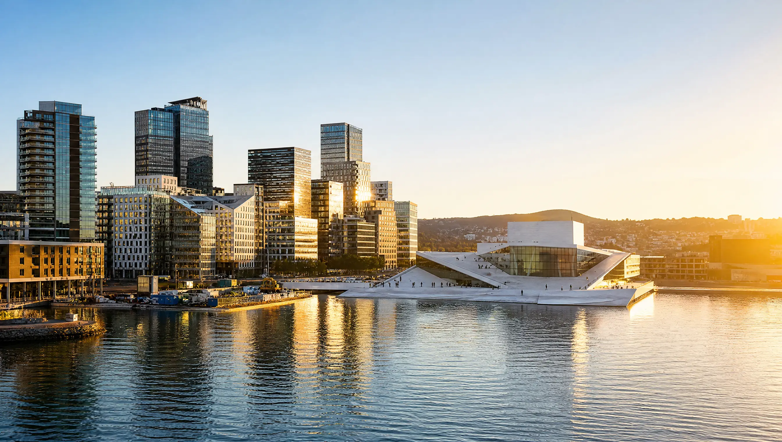 Oslo skyline med Barcode og Oslofjorden – IPTV Oslo